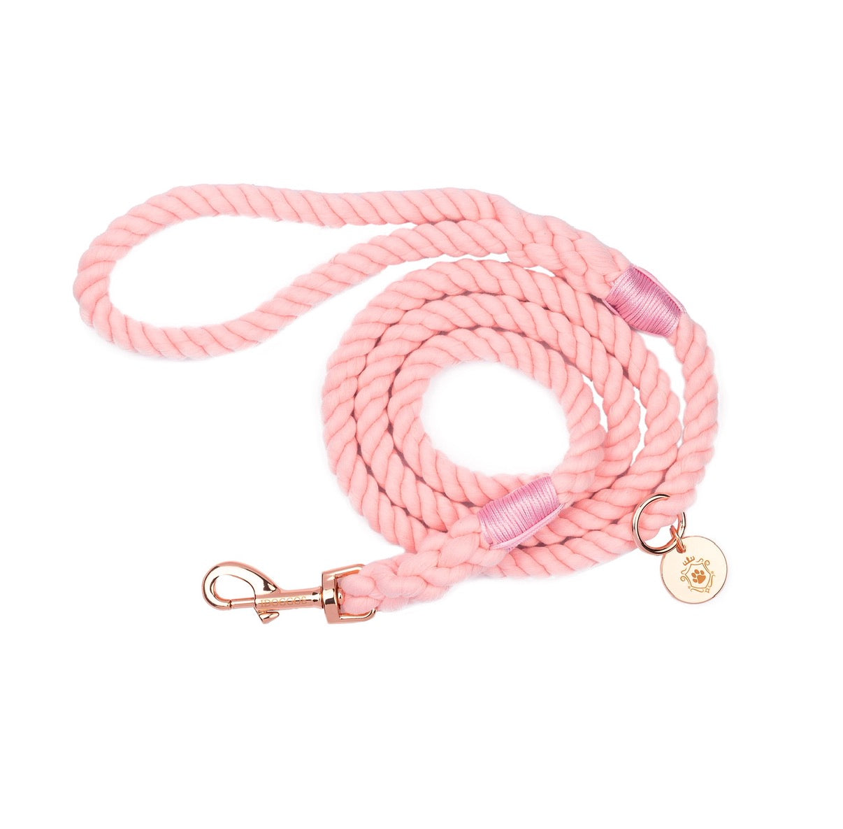 Laisse en corde Rose Bonbon - Précommande